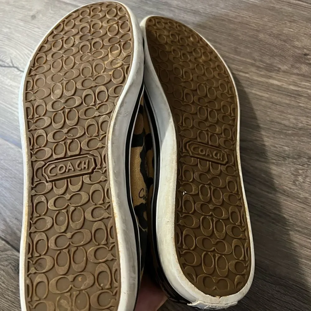 COACH Kira Animal Leopard Print Designer Sneakers Cheetah Women's Size 10B